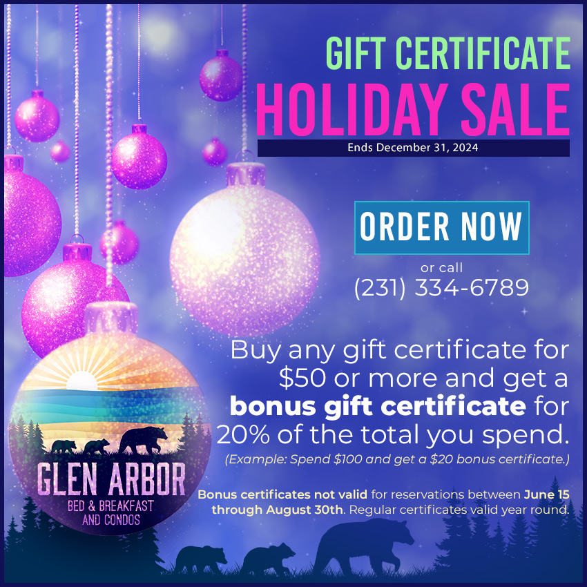 Buy any gift certificate and get a bonus certificate for 20% of the total you spend. Must spend at least $50.00. Bonus certificate sent seperately after purchase.